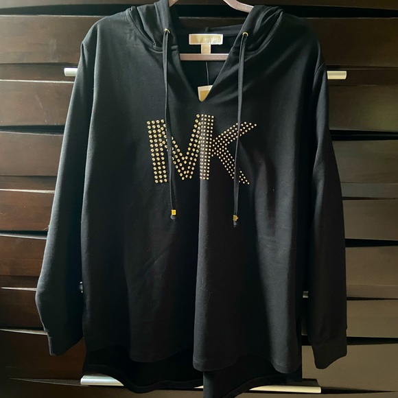 MCHAEL KORS FASHION STUDDED LOGO DESIGNER HOODIE - Picture 2 of 12